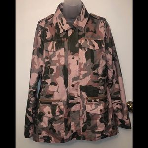 Me Jane pink/green camo twill jacket